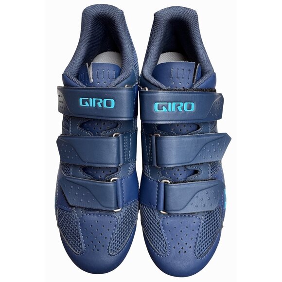 Giro Rev W SPD Cycling Shoes NWOT Size 9 Navy Teal Spin Class Indoor Outdoor - Picture 1 of 7